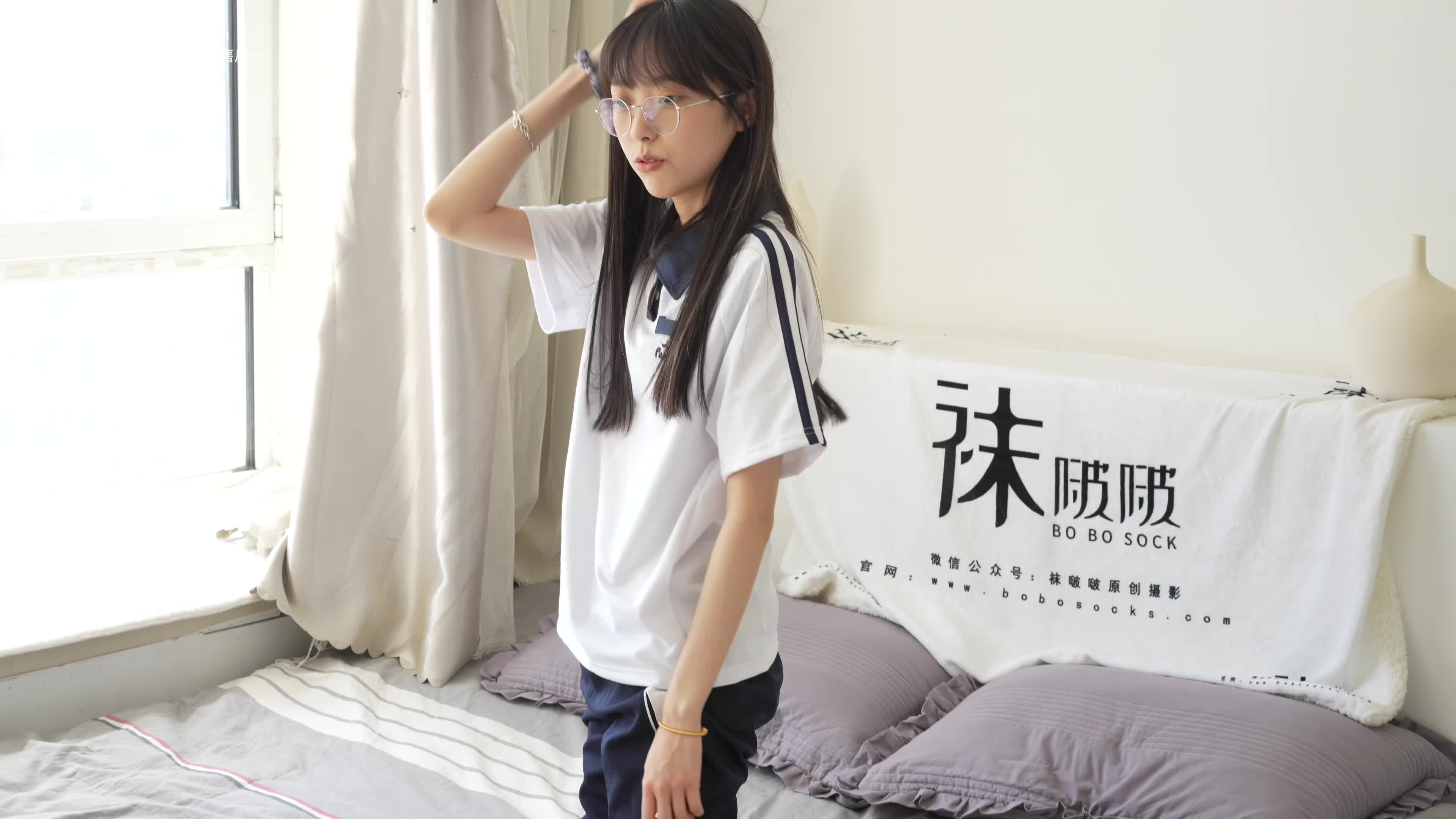 图片[3]-BoBoSocks袜啵啵_NO.207_稚予_aj板鞋_白棉袜_油亮白丝_校服裤里丝_140P_5.25GB-丽丝屋