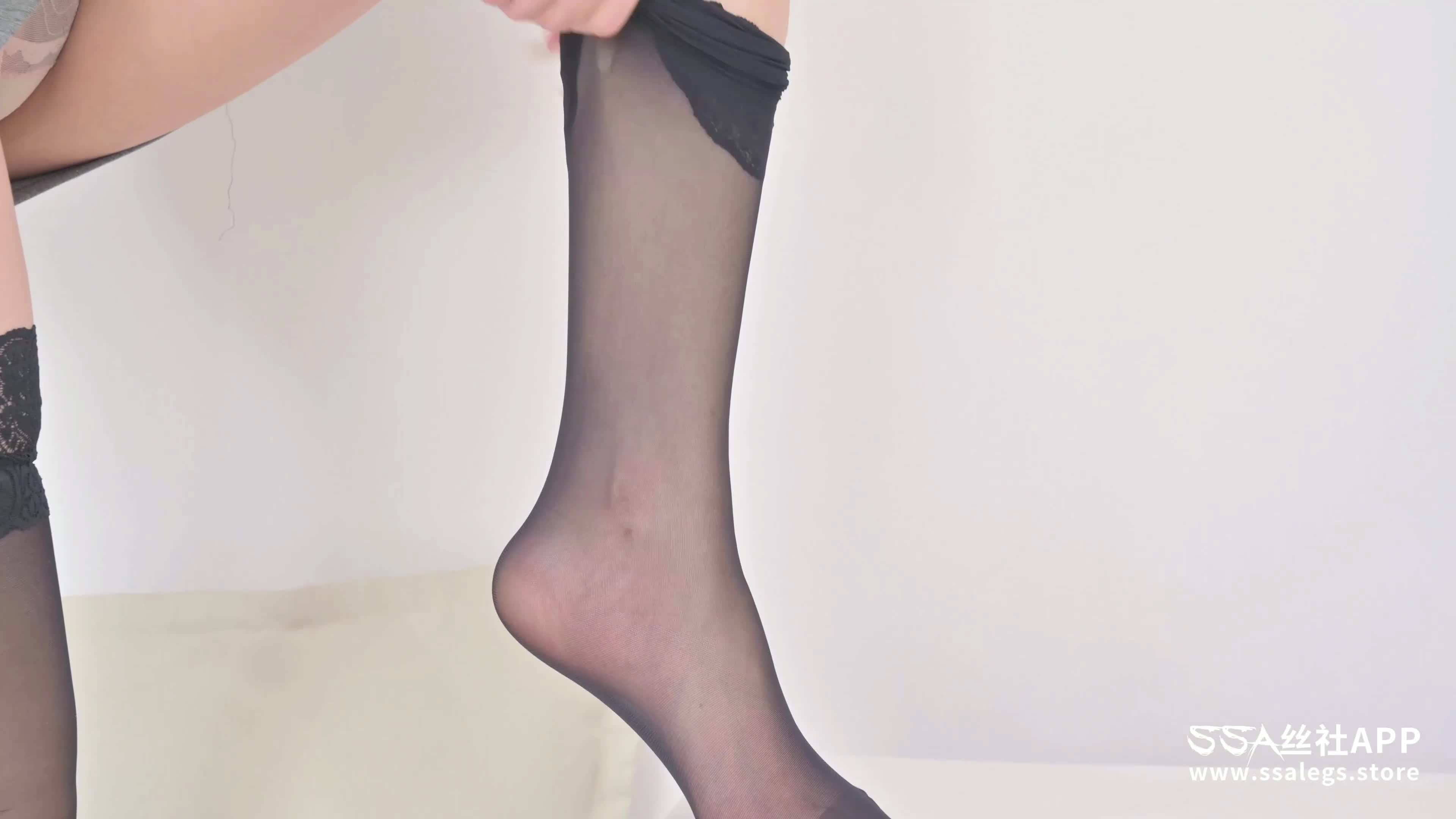 图片[5]-SSA丝社_短片_NO.253_淑贞_SK品牌黑色蕾丝花边长筒袜_1V_549.6M-丽丝屋