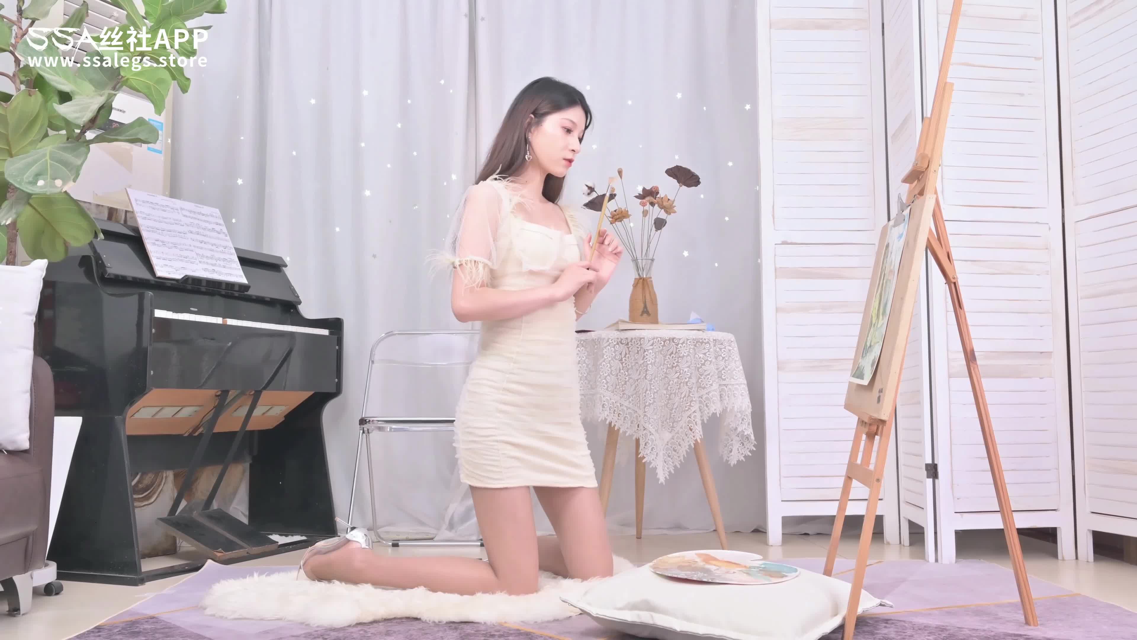 图片[3]-SSA丝社_短片_NO.315_晴岚_白色方领气质连衣裙_1V_457.4M-丽丝屋