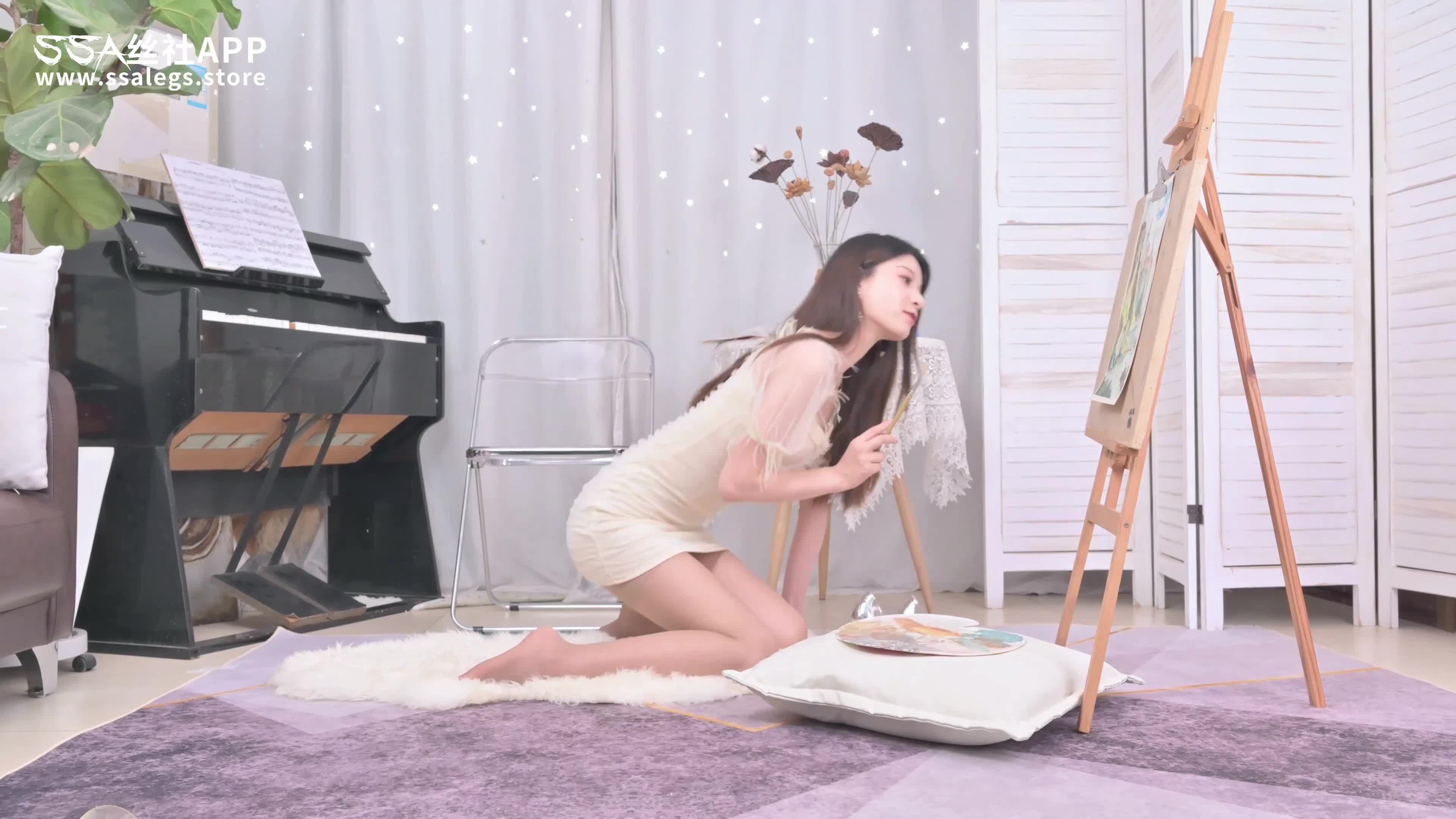 图片[4]-SSA丝社_短片_NO.315_晴岚_白色方领气质连衣裙_1V_457.4M-丽丝屋