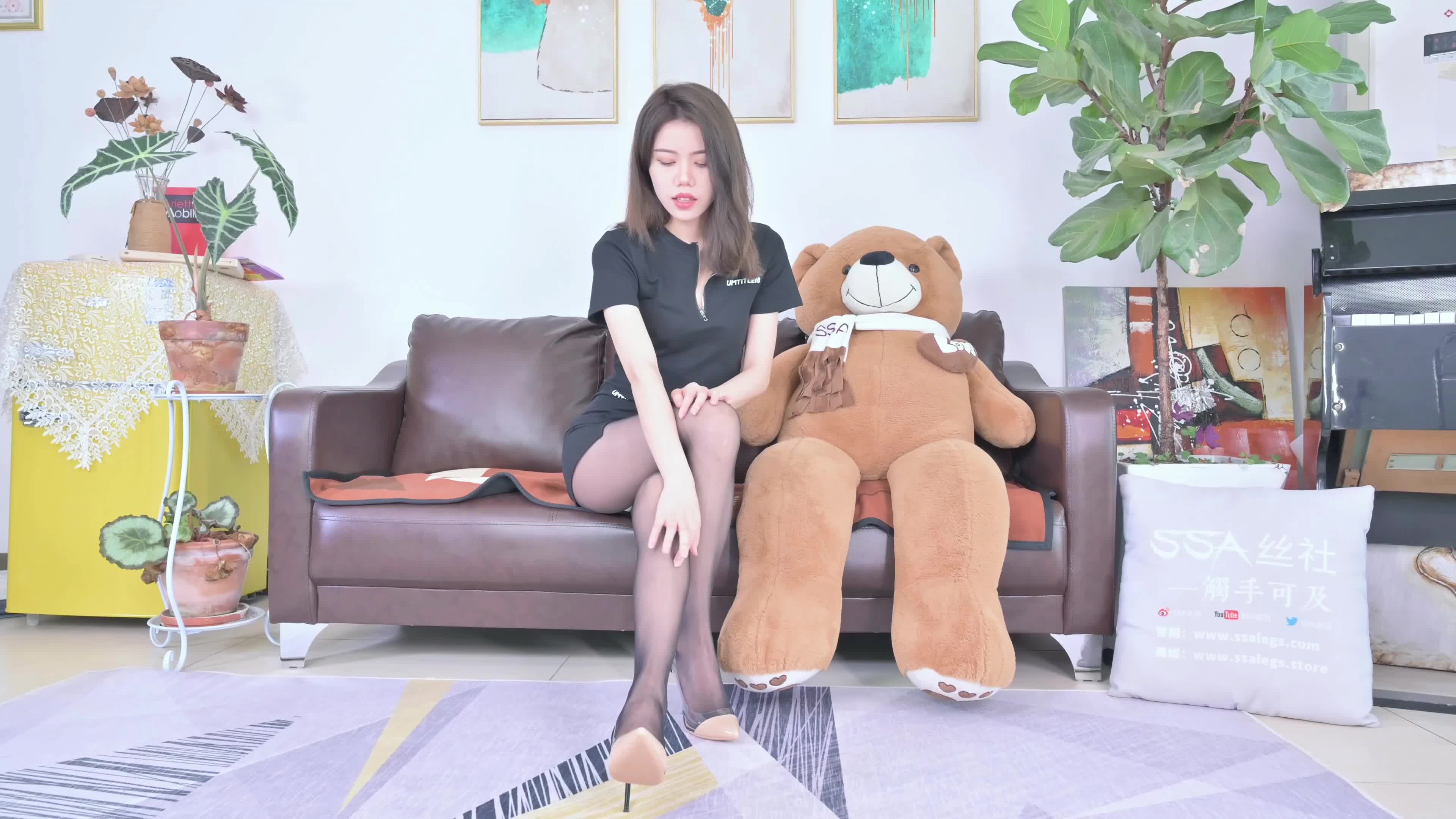 SSA丝社_短片_NO.322_淑贞_黑色休闲短裙_1V_395.3M-丽丝屋