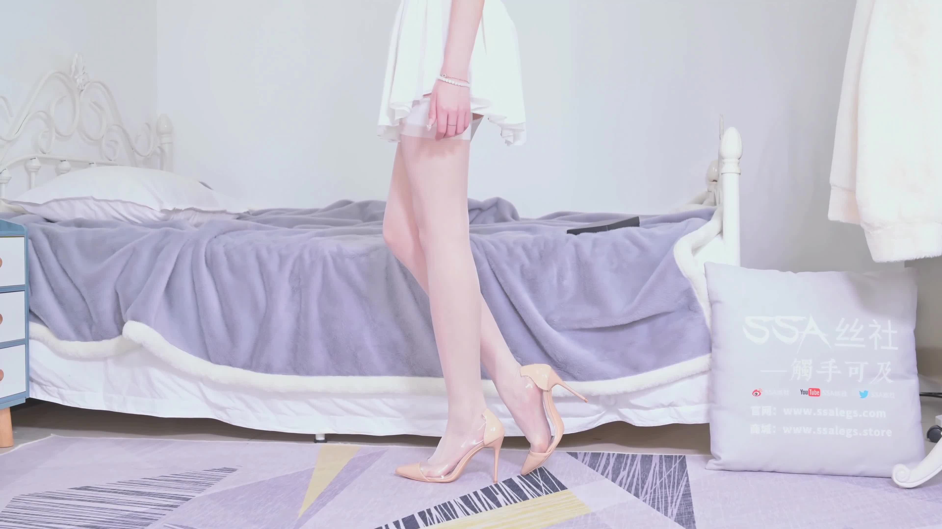 图片[2]-SSA丝社_短片_NO.450_梓琦_纯欲白短裙_1V_489.7M-丽丝屋